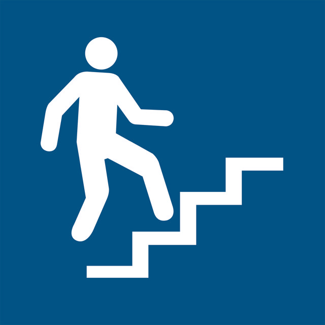 Panneau d'information - Escalier vers le haut