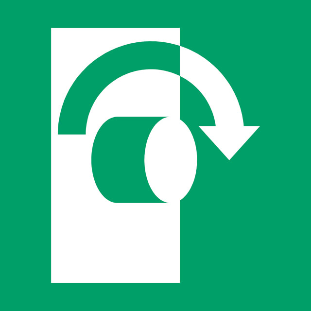 Panneau pictogramme Ouvrir dans le sens horaire
